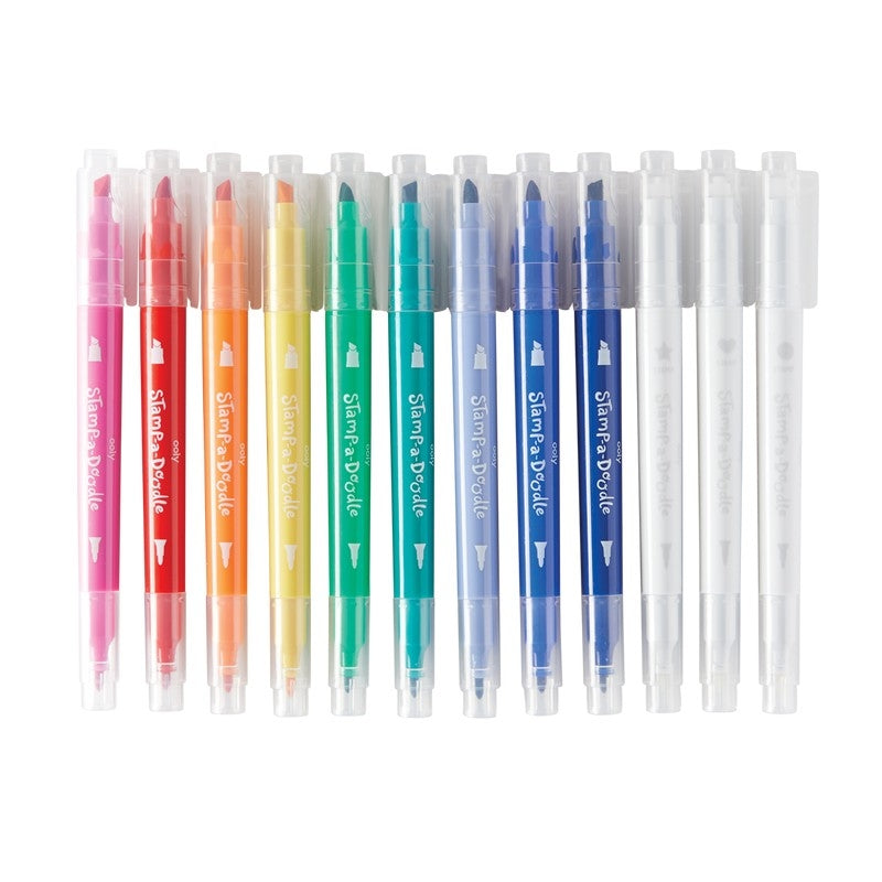 Ooly Stamp-A-Doodle Double-Ended Markers- Set of 12