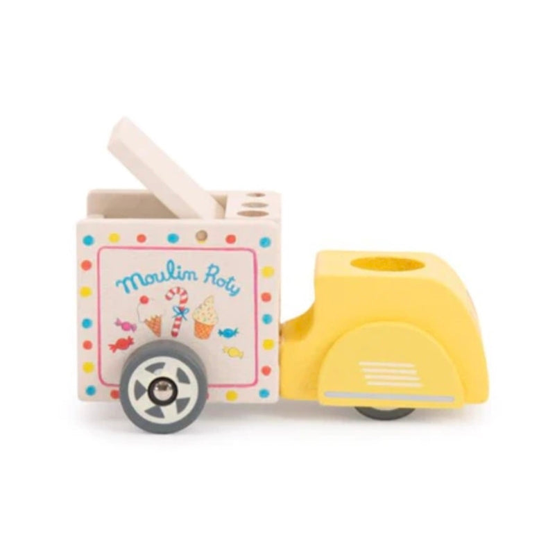 Moulin Roty La Grande Famille Ice Cream Delivery Tricycle with Nini 11x13.5cm