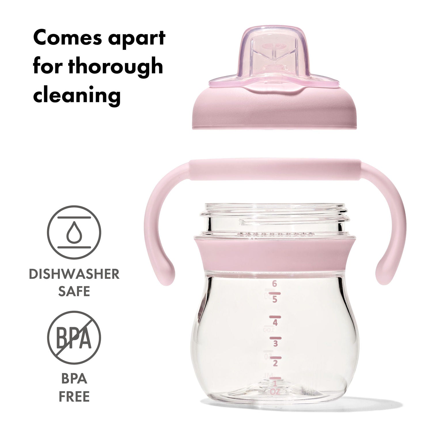 OXO Tot Transitions Soft Spout Sippy Cup With Removable Handles 150ml - Blossom