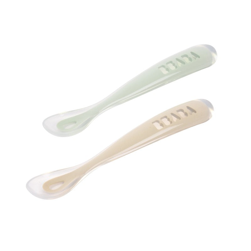 Beaba 1st Stage Silicone Spoons 2 Pack with Case