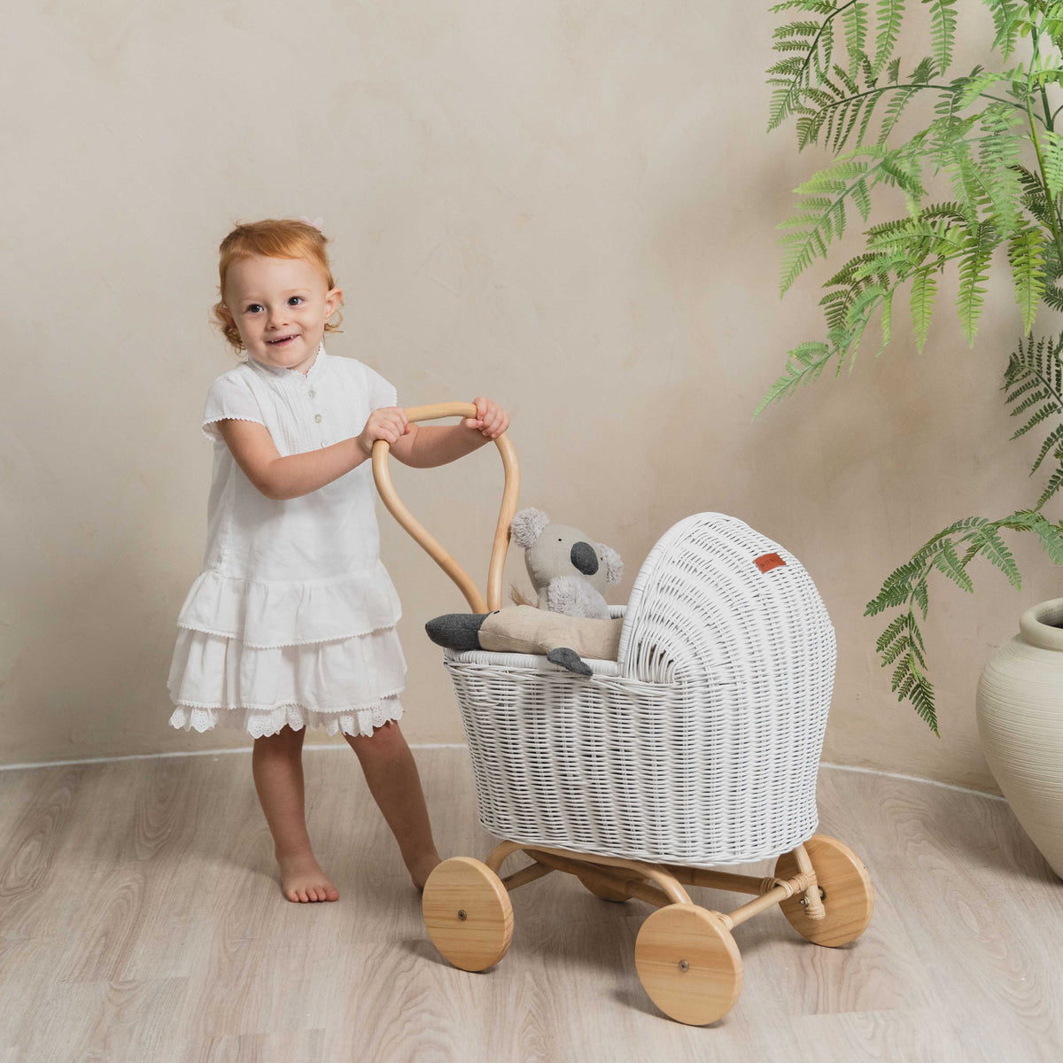 MOMIJI Colette Rattan Stroller - White