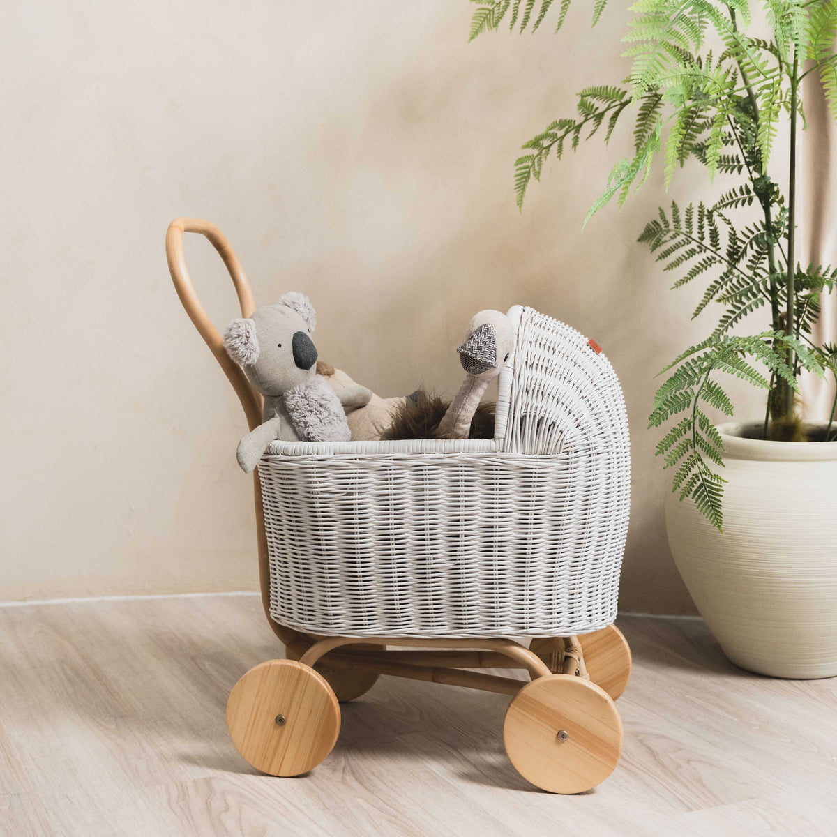 MOMIJI Colette Rattan Stroller - White