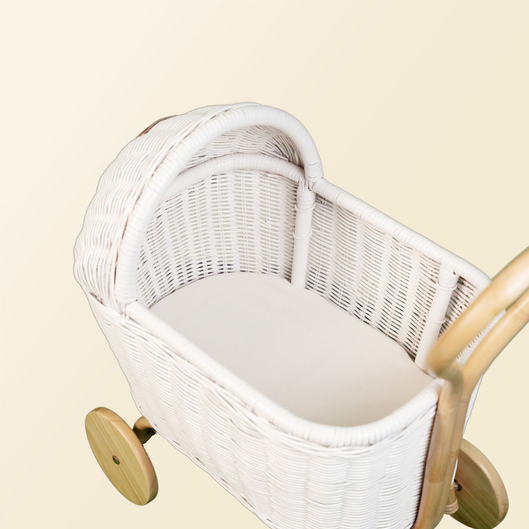 MOMIJI Colette Rattan Stroller - White