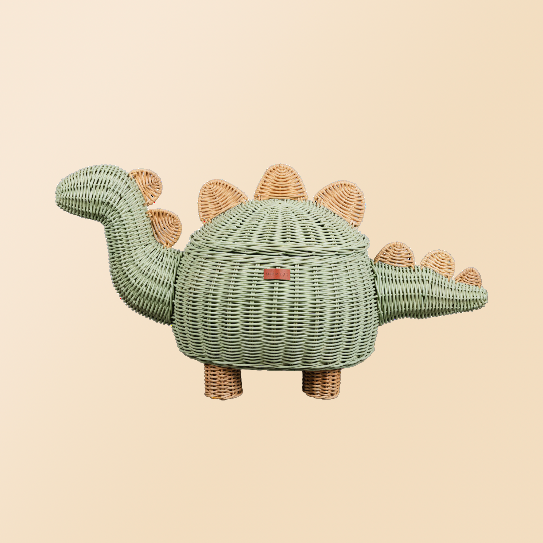 MOMIJI Dinosaur Storage Basket - Extra Large Mint Green