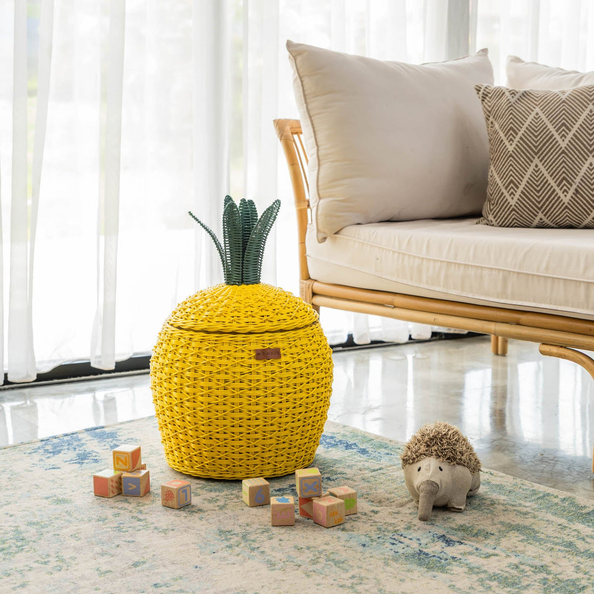 MOMIJI Pineapple Storage Basket Medium - Yellow