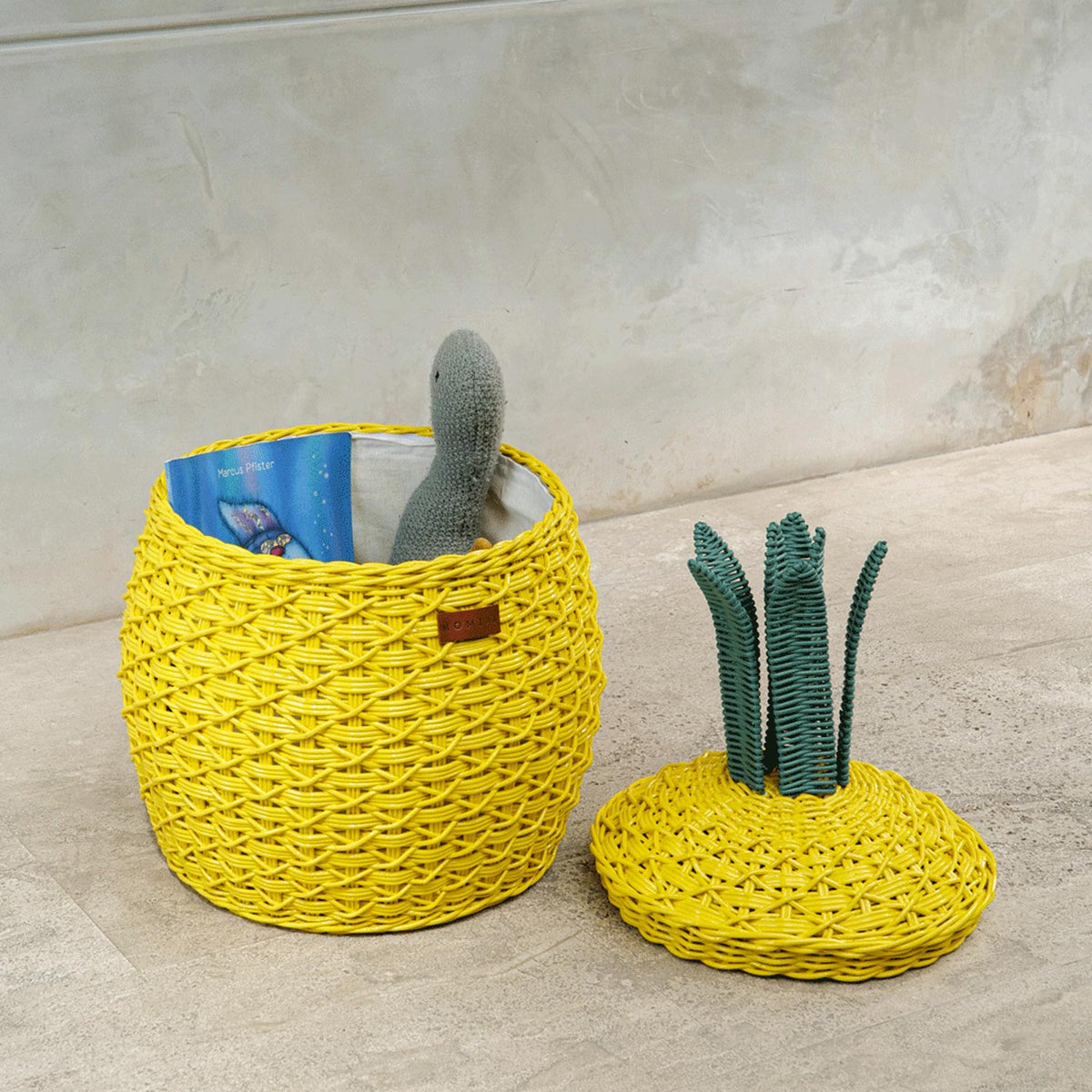 MOMIJI Pineapple Storage Basket Medium - Yellow