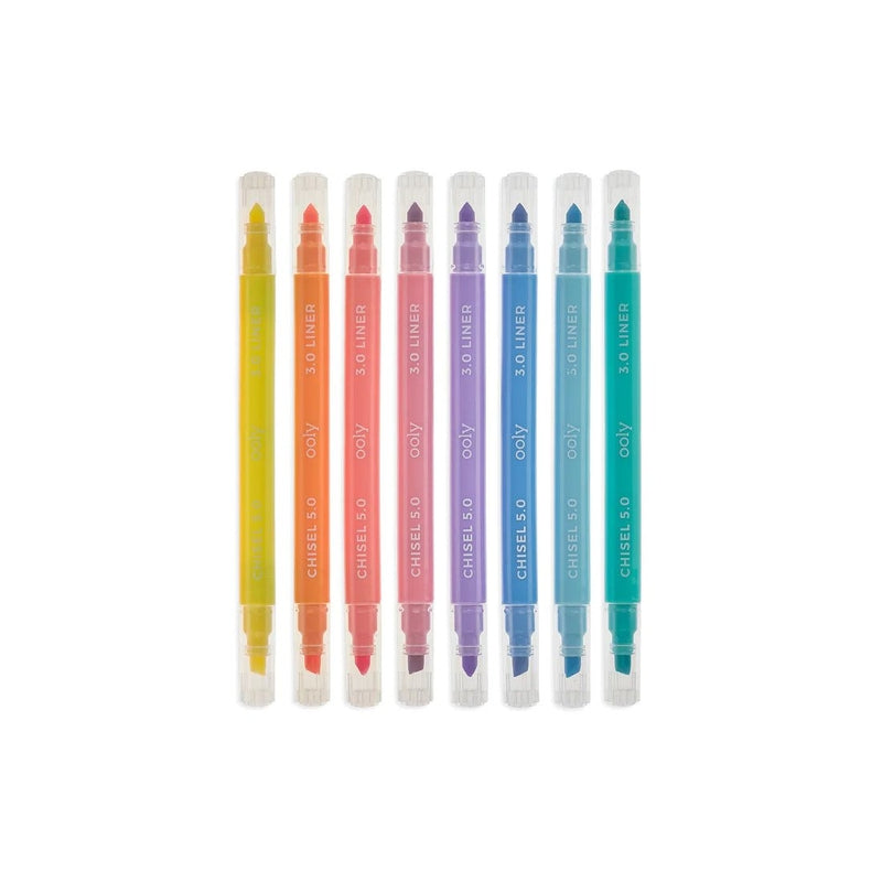 Ooly Pastel Liners Double-Ended Pastel Markers - Set of 8