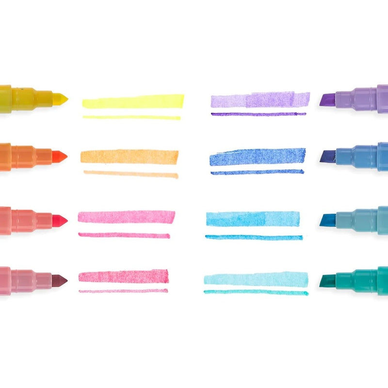 Ooly Pastel Liners Double-Ended Pastel Markers - Set of 8