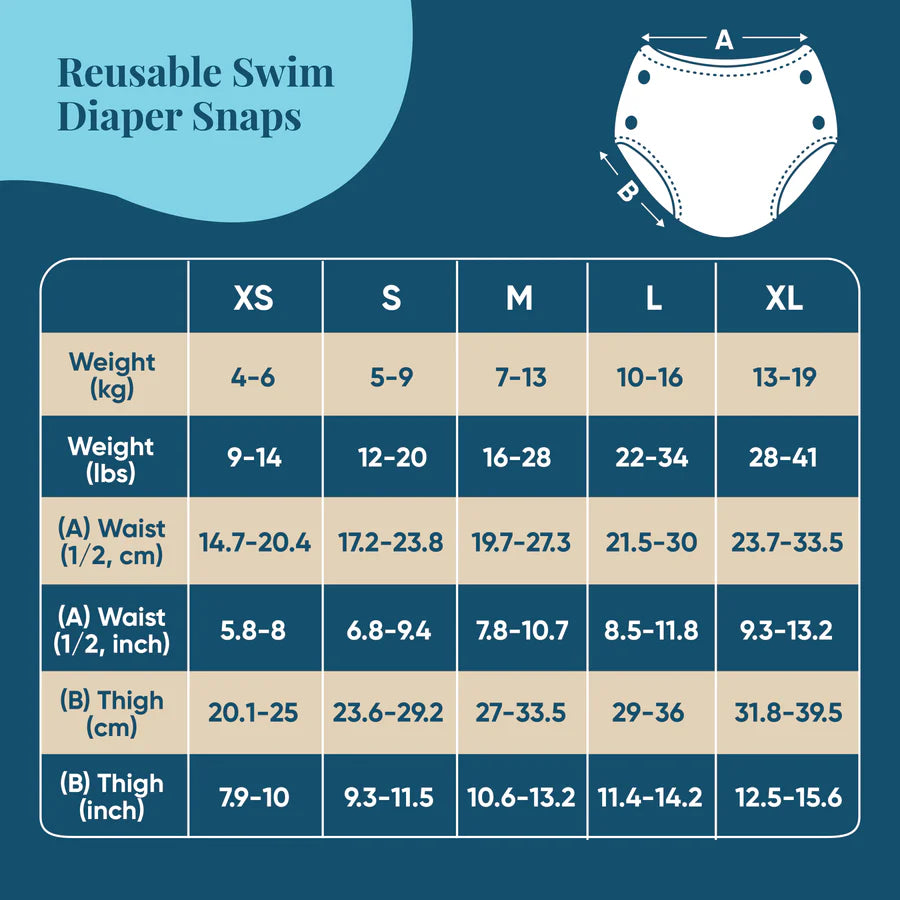 Charlie Banana Reusable Swim Diaper Snaps - Hello Sunshine