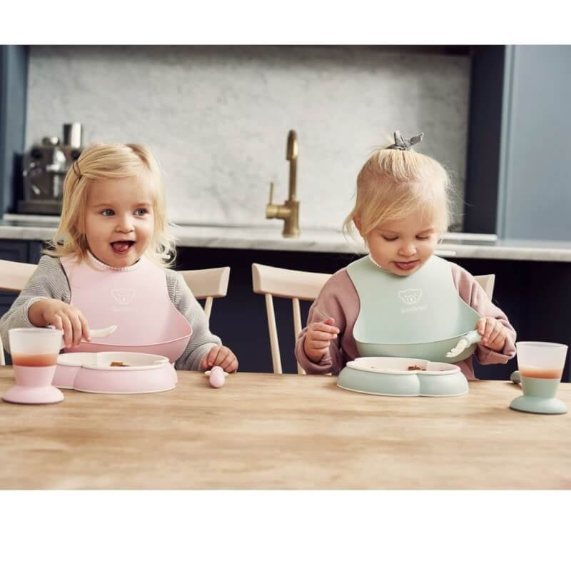 BabyBjorn Baby Bib 2-Pack - Powder Green/Powder Pink