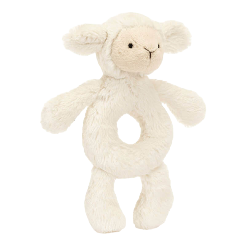 Jellycat Bashful Lamb Ring Rattle 18cm x 8cm x 2cm