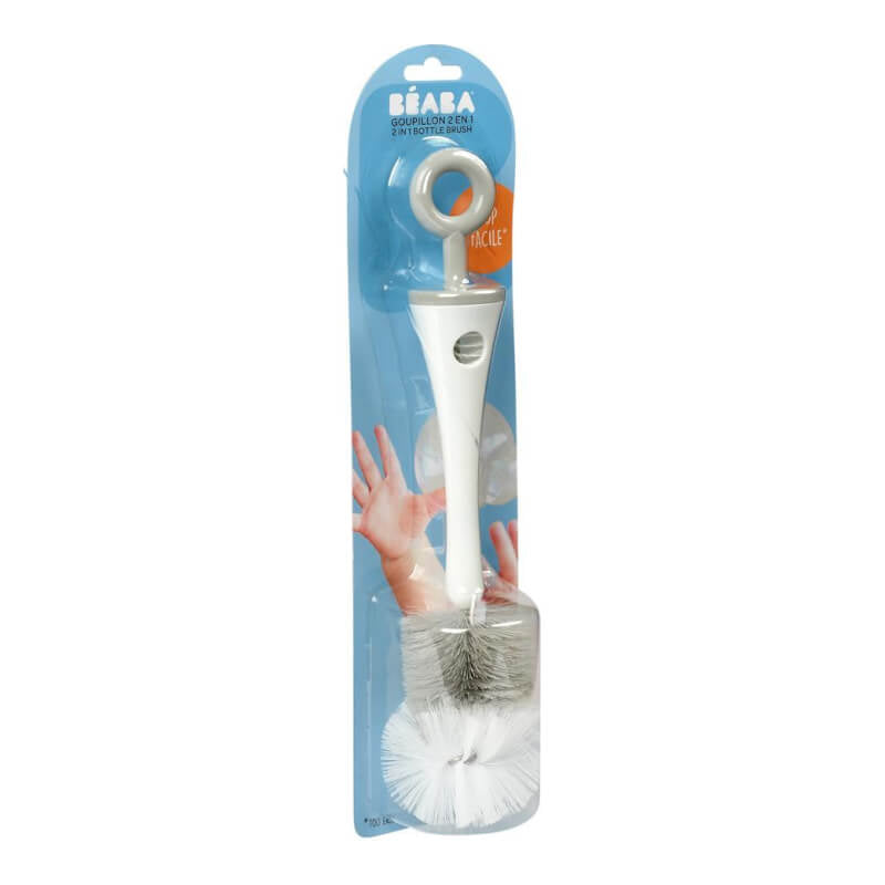 Beaba 2-in-1 Bottle Brush - Grey