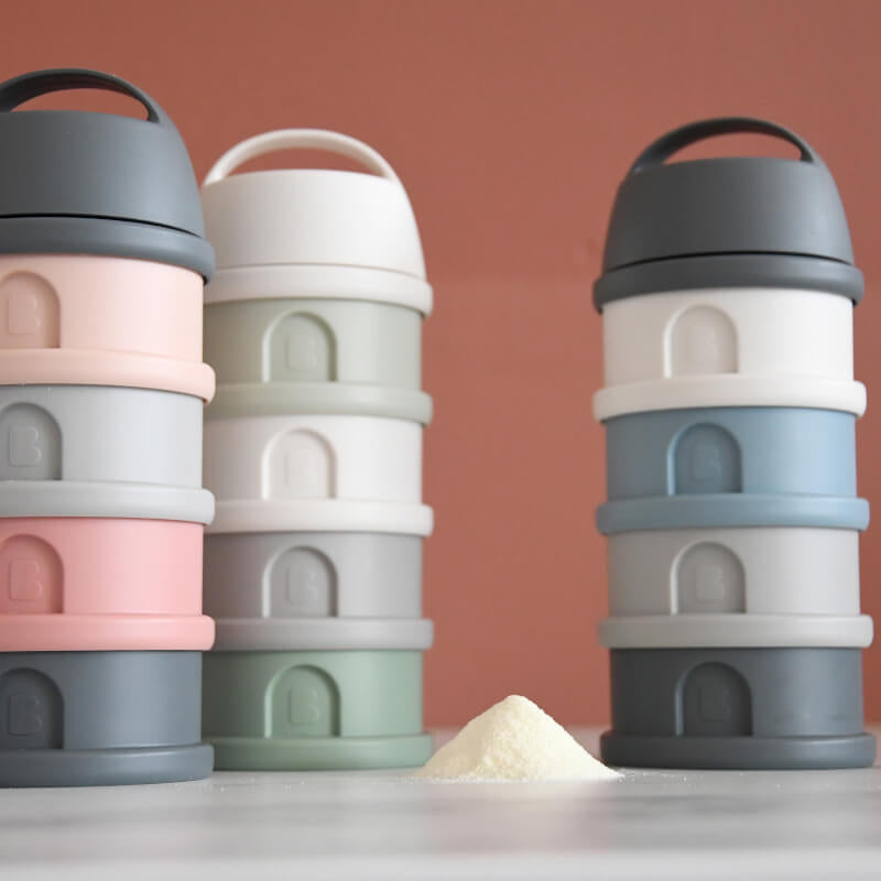 Beaba Formula & Snacks Container - Mineral Grey/Pink
