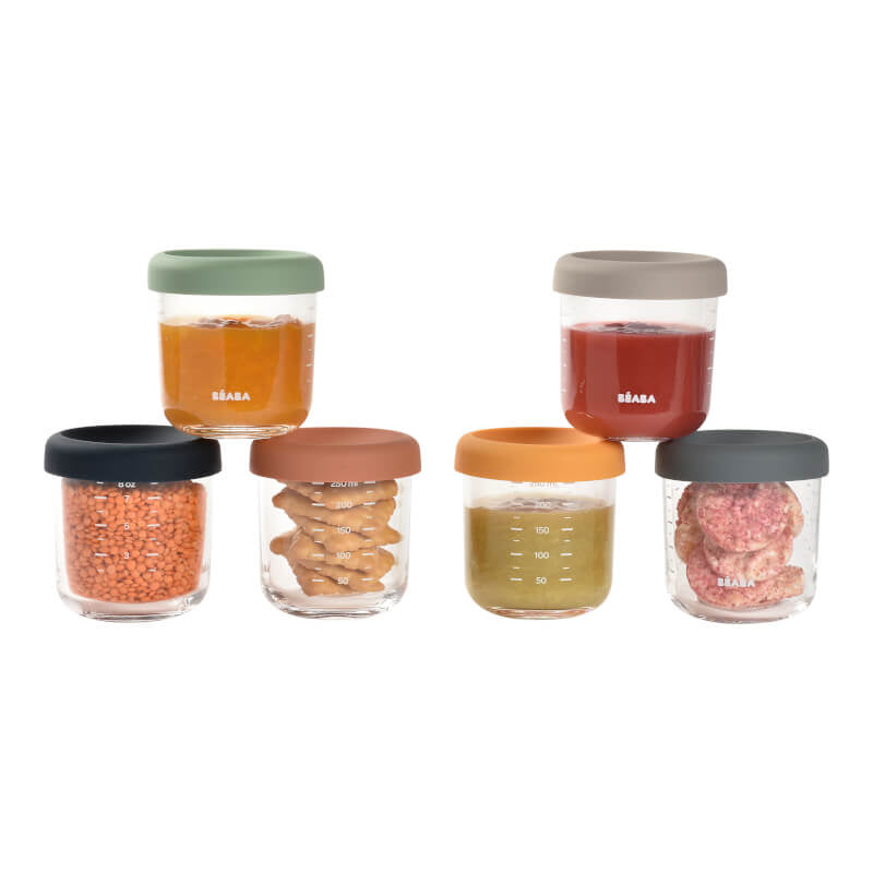 Beaba Glass & Silicone Containers 6 Pack - 250ml