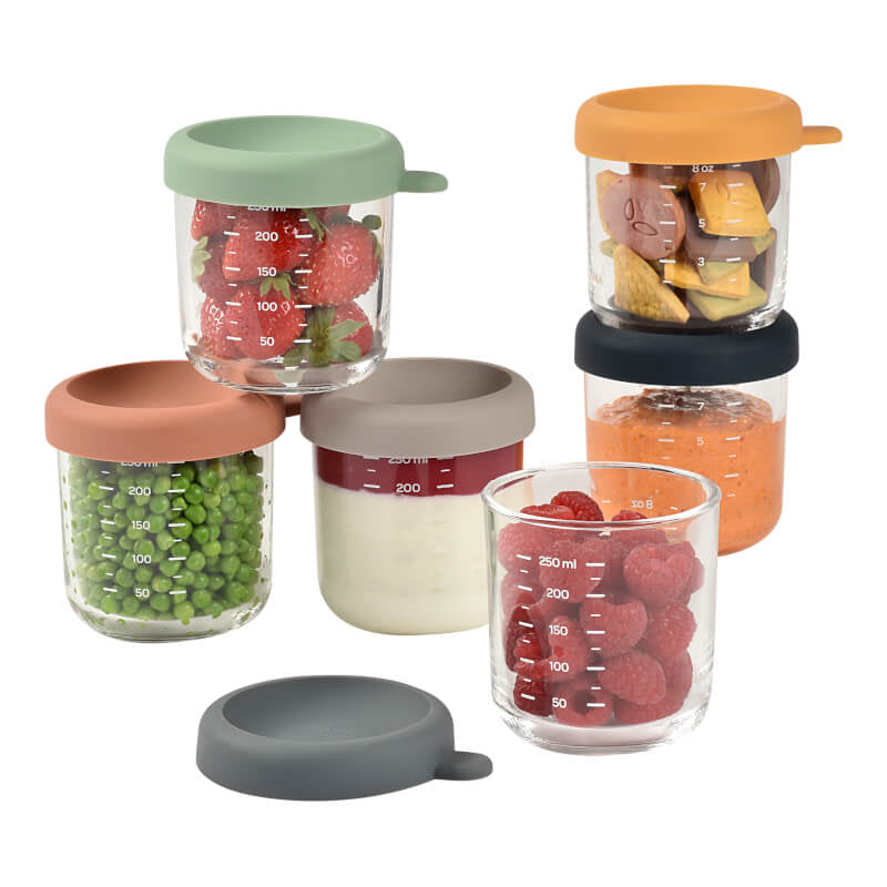 Beaba Glass & Silicone Containers 6 Pack - 250ml