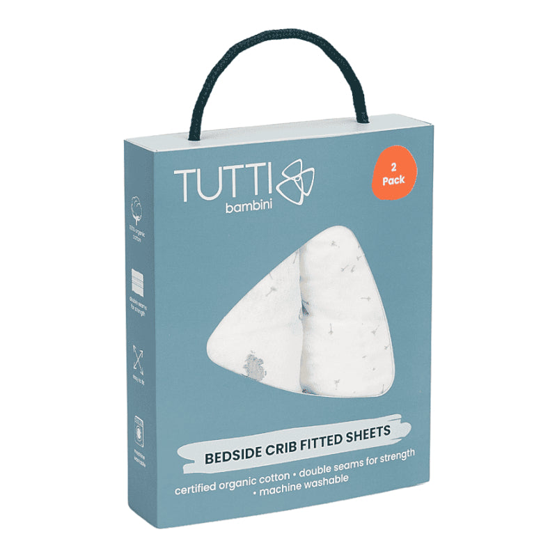 Tutti Bambini Bedside Crib Fitted Sheets 2-Pack - Cocoon