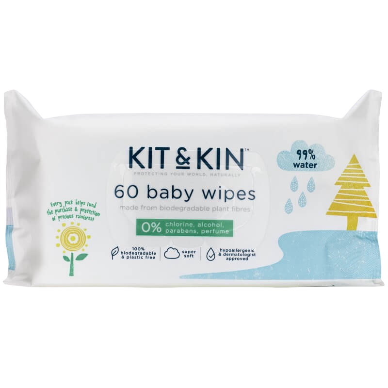 Kit & Kin Biodegradable Baby Wipes 60s