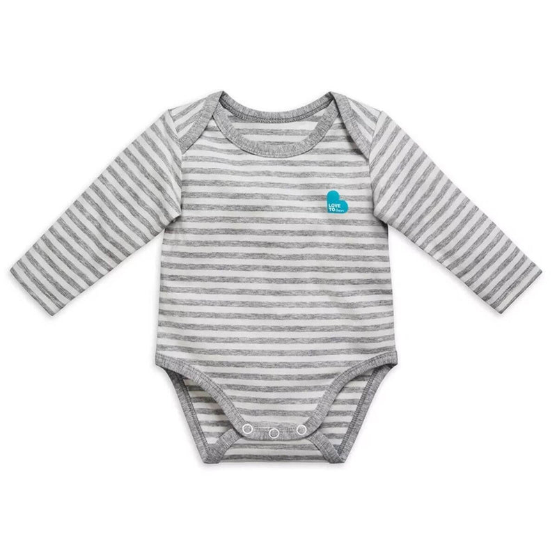 Love to Dream Long Sleeve Bodysuit - Stripe Grey - 1.0 Tog