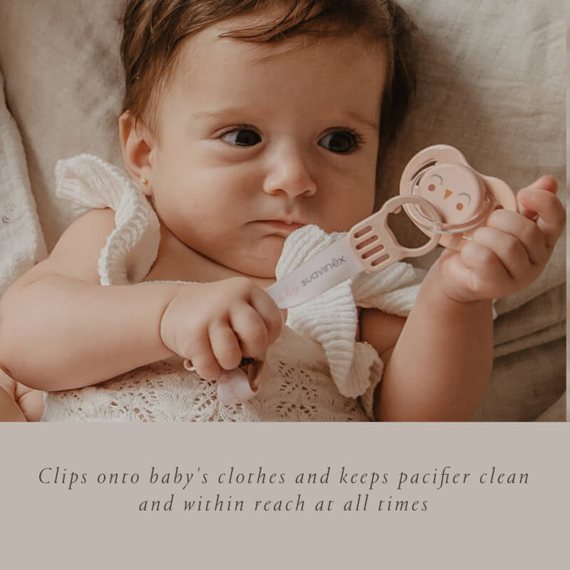 Suavinex Bonhomia Owl Ribbon Soother Clip