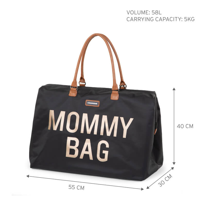Childhome Mommy Nursery Bag - Black/Gold