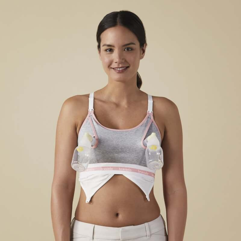 Bravado Designs Clip and Pump Sustainable Hands-Free Nursing Bra Accessory - Dove Heather