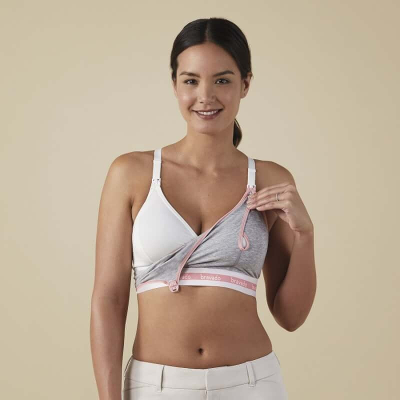 Bravado Designs Clip and Pump Sustainable Hands-Free Nursing Bra Accessory - Dove Heather