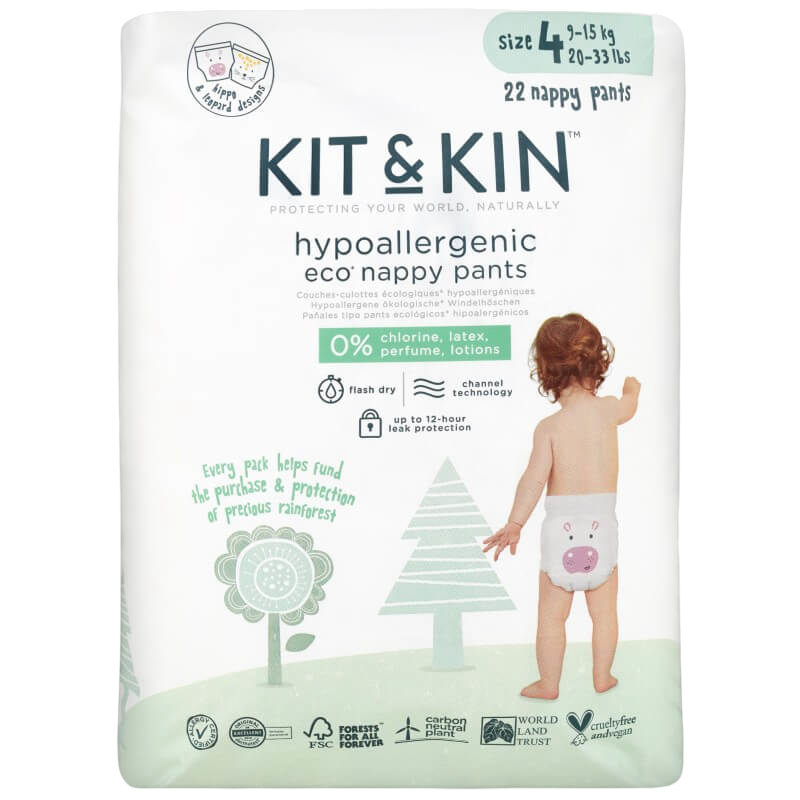 Kit & Kin Eco Nappy Pants Size 4 (9-15kg) - 22pcs
