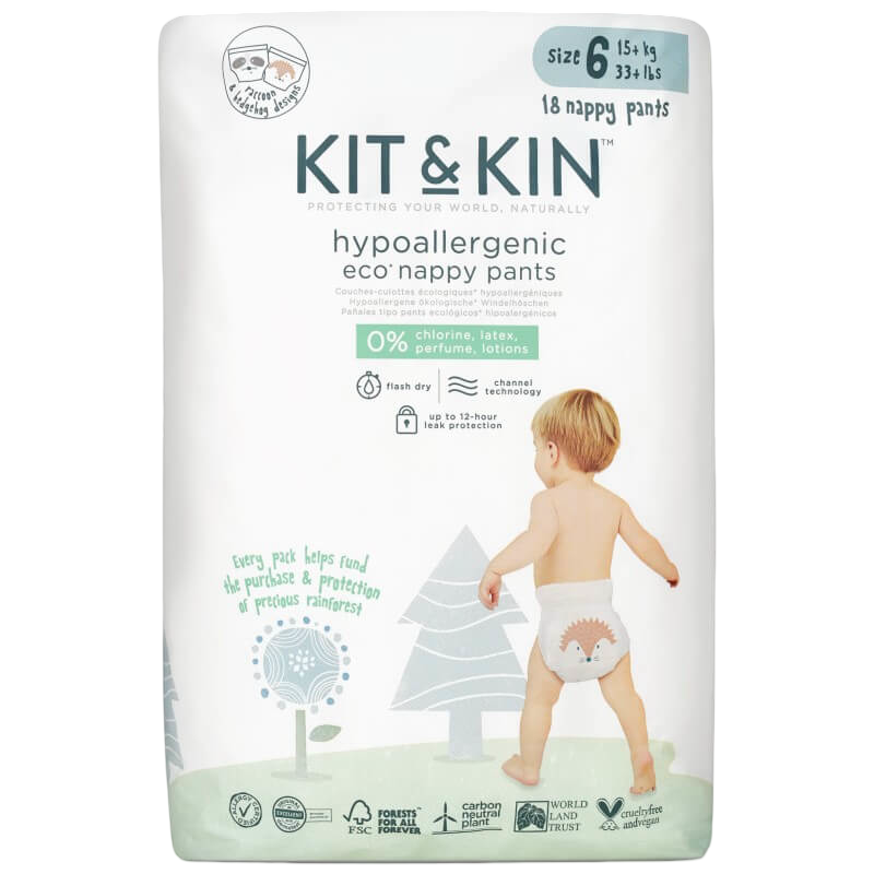 Kit & Kin Eco Nappy Pants Size 6 (15 kg+) - 18pcs