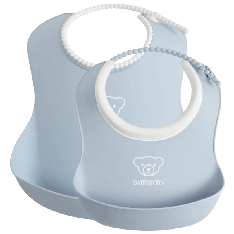 BabyBjorn Feeding Bib Set 2-Pack (1 Baby Bib and 1 Small Baby Bib)