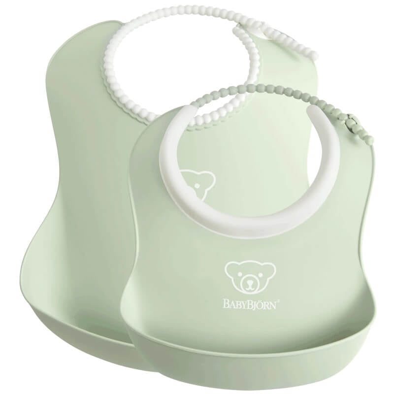 BabyBjorn Feeding Bib Set 2-Pack (1 Baby Bib and 1 Small Baby Bib)