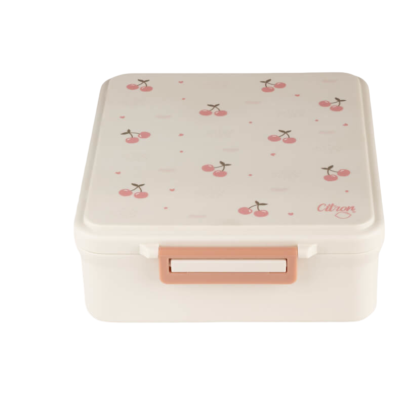 Citron Grand Lunch Box with 4 Compartments and Food Jar - Cherry