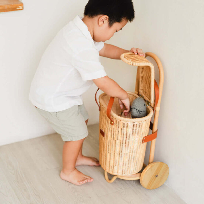 MOMIJI Handcrafted Rattan - Eric Kids Shopping Trolley