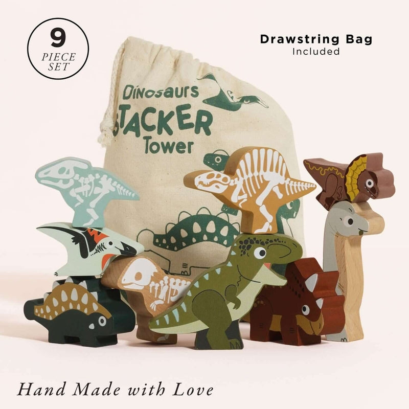 Le Toy Van Stacking Jurassic Dinosaurs & Bag