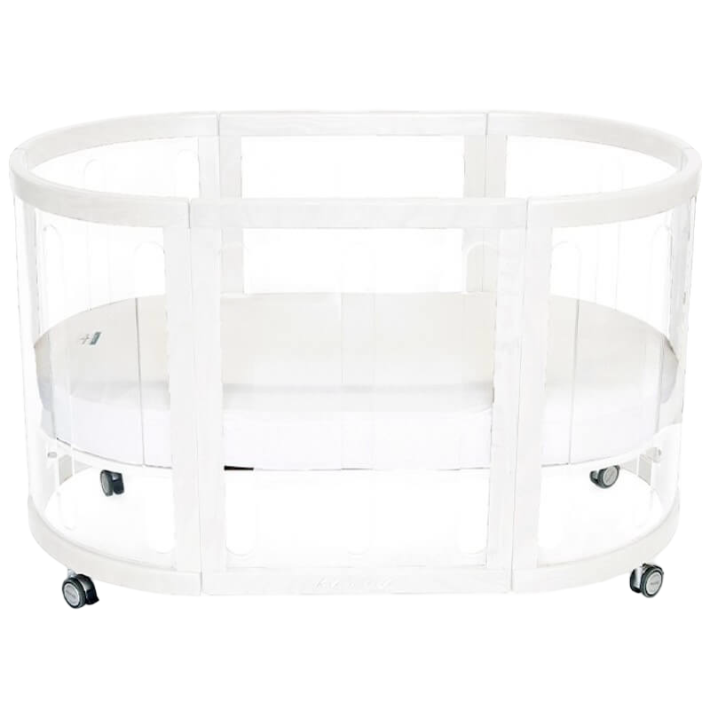 Babyhood Kaylula Sova Cot Clear with Mattress - White