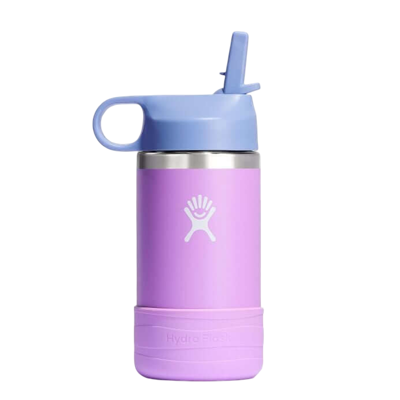 Hydro Flask Kids Wide Mouth Straw Lid with Boot Insulated Water Bottle - 12 Oz - Anemone