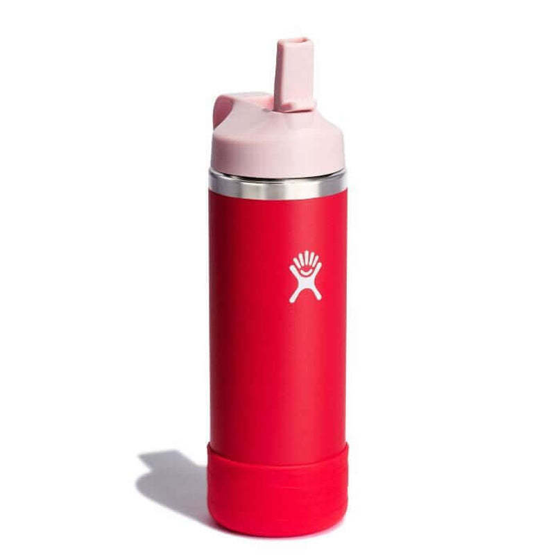 Hydro Flask Kids Wide Mouth Straw Lid with Boot Insulated Water Bottle - 18 Oz - Goji