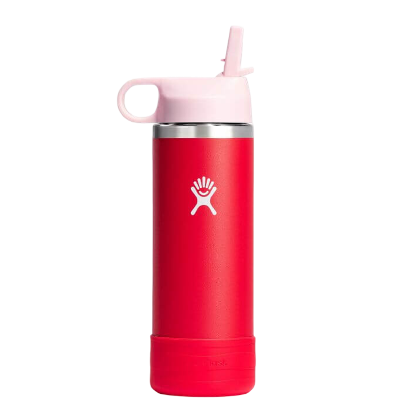 Hydro Flask Kids Wide Mouth Straw Lid with Boot Insulated Water Bottle - 18 Oz - Goji