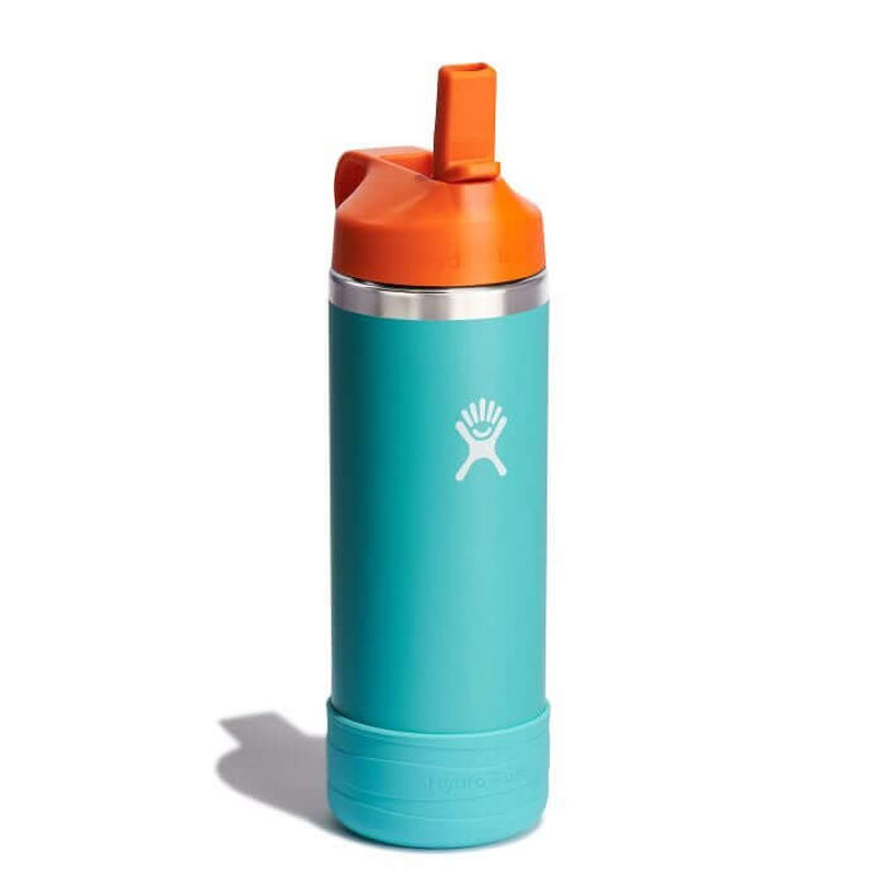 Hydro Flask Kids Wide Mouth Straw Lid with Boot Insulated Water Bottle - 18 Oz - Seaspray