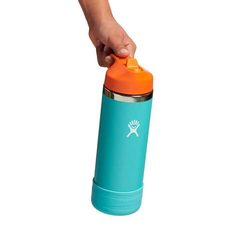 Hydro Flask Kids Wide Mouth Straw Lid with Boot Insulated Water Bottle - 18 Oz - Seaspray