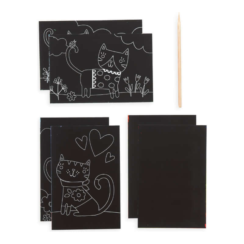 Ooly Mini Kit Scratch & Scribble - Cutie Cats (6 Sheets)