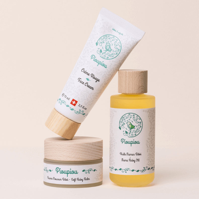 PiouPiou Moisturizing Trio Gift Set for Postpartum Mom & Baby