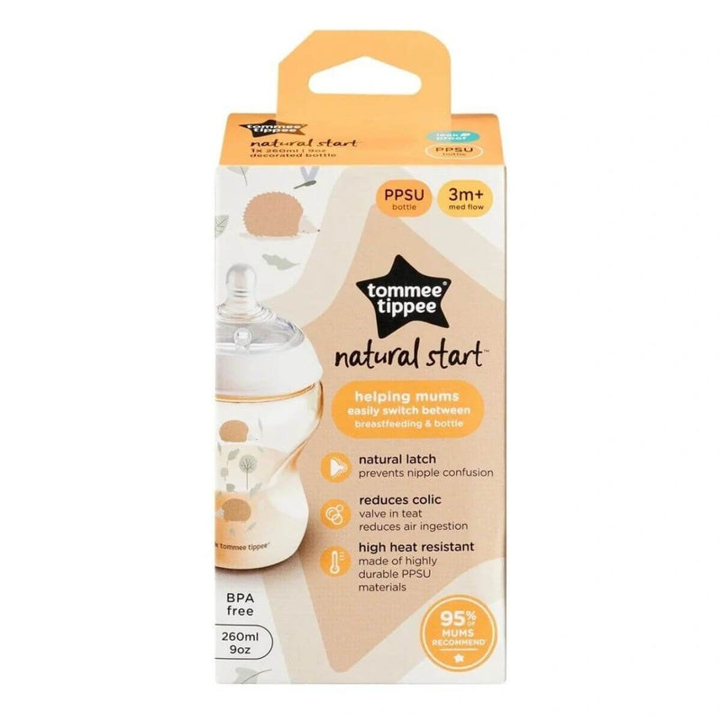 Tommee Tippee Natural Start Decor PPSU Bottle with M Soft Teat 260ml (1 Pack)