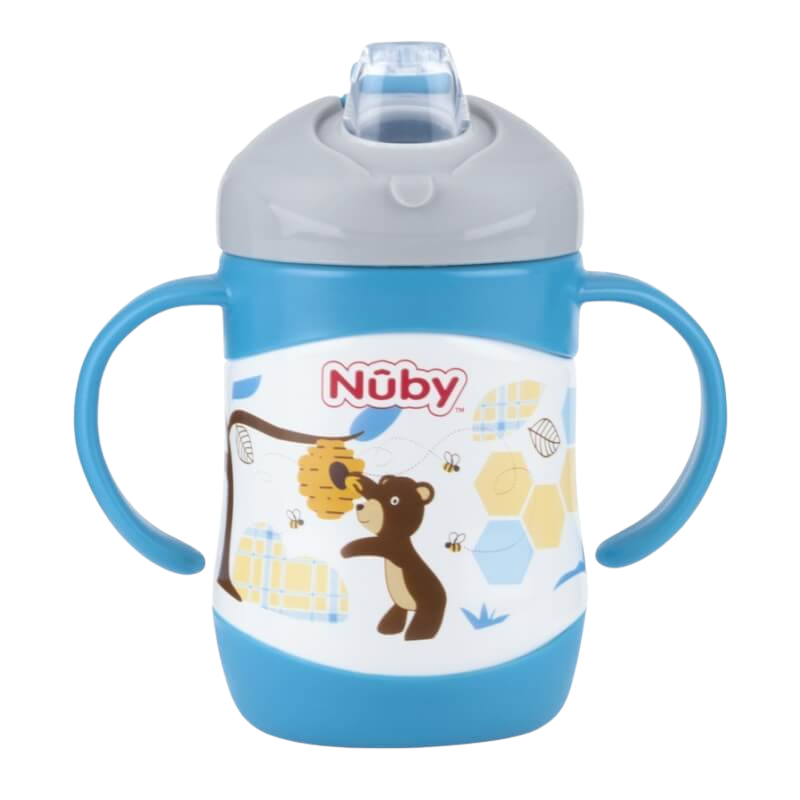 Nuby No-Spill Clik-it Stainless Steel Insulated Soft Sipper 220ml
