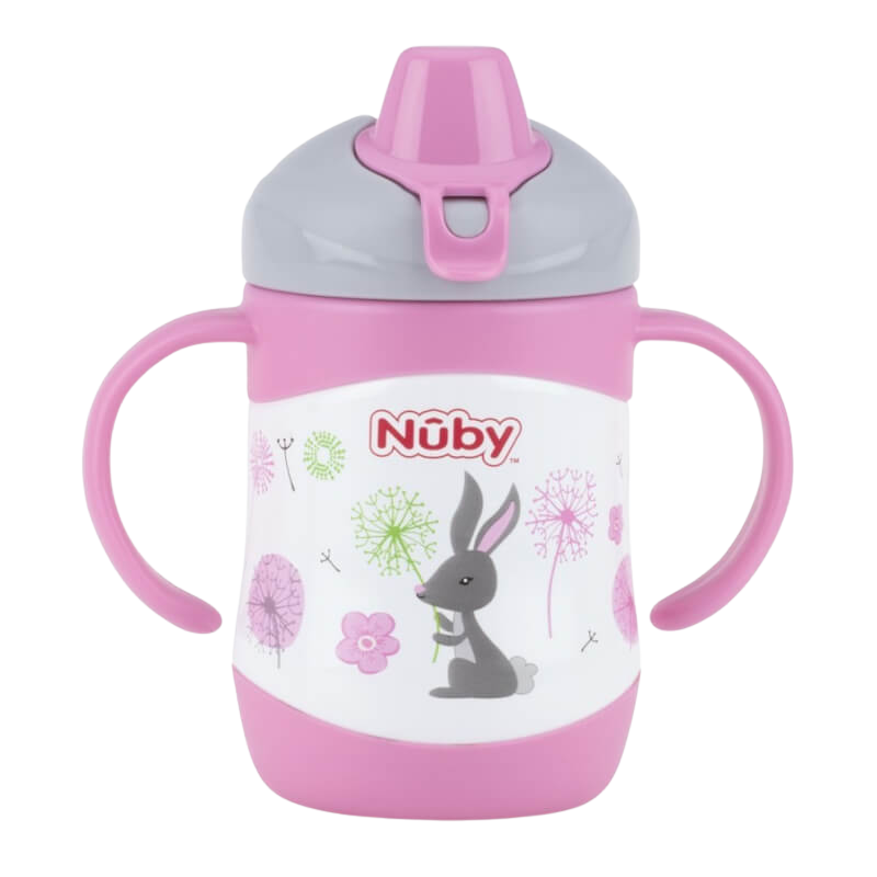 Nuby No-Spill Clik-it Stainless Steel Insulated Soft Sipper 220ml