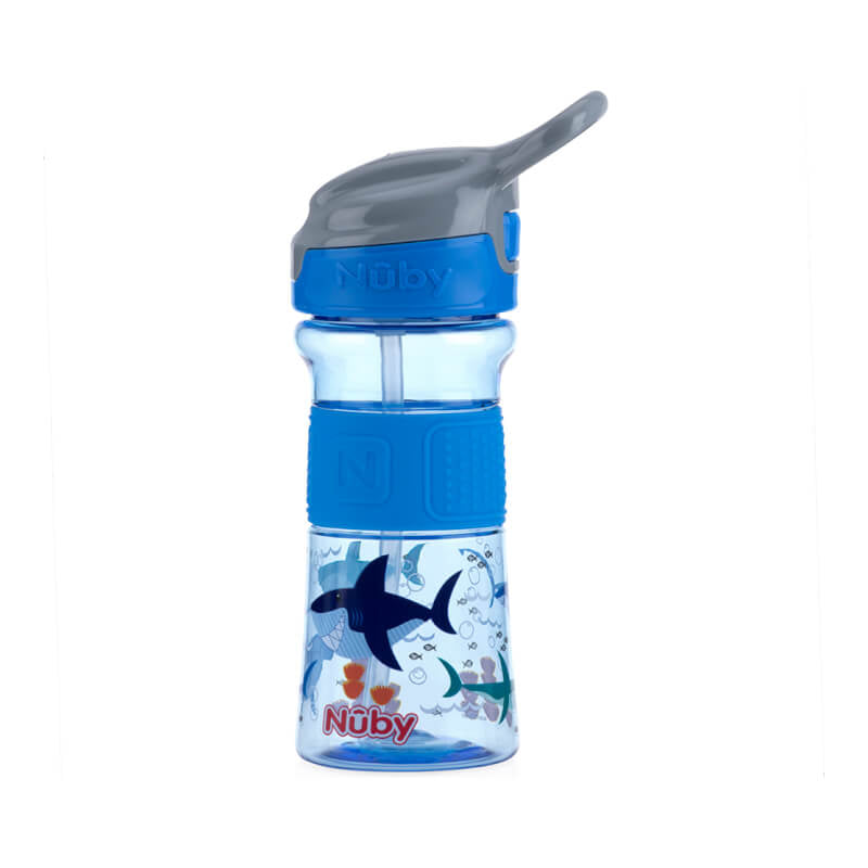 Nuby Soft Spout On the Go Sports Bottle with Push Button 360ml - Blue