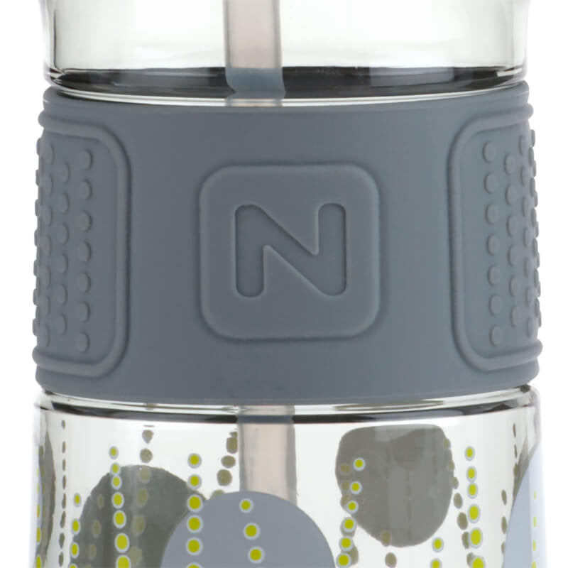 Nuby Soft Spout On the Go Sports Bottle with Push Button 360ml - Grey