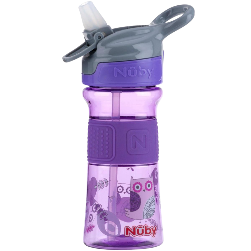 Nuby Soft Spout On the Go Sports Bottle with Push Button 360ml - Purple