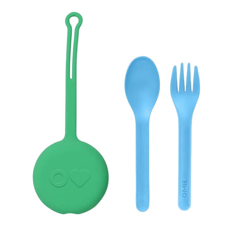 OmieBox OmiePod Fork, Spoon + Pod Set V2 - Mint Green