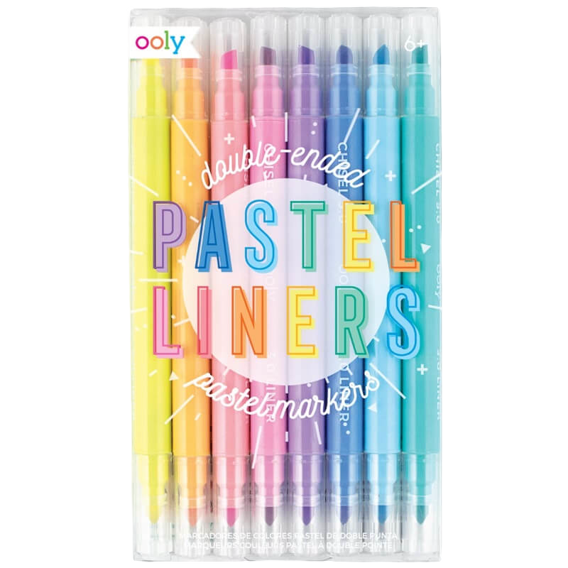 Ooly Pastel Liners Double-Ended Pastel Markers - Set of 8