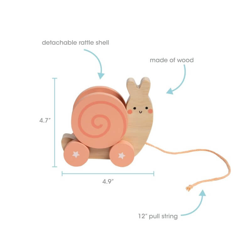 Pearhead Snail Wooden Pull Toy